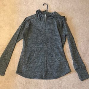 GIII 4her Heathered gray fleece lined zip up hood